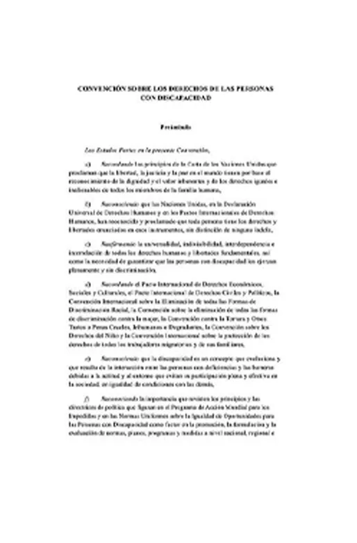 Convención Sobre Los Derechos De Las Personas Con Discapacidad